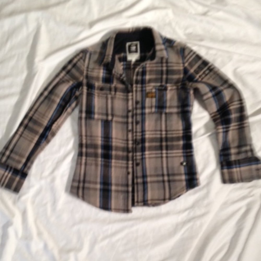 G-STAR RAW PLAID WOOL SHIRT . SIZE SMALL